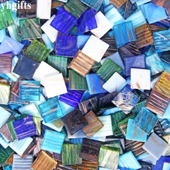 200 ADET (600 gram / grup,2 cm Kare kuvars cam mozaik Mozaik sanat ve el sanatları Cam sanatı zanaat malzeme Yetişkin DİY Toptan OEM