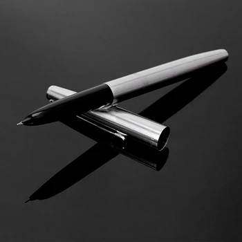 Trim Gümüş dolma kalem 0.38 mm İnce Uç Pürüzsüz Yazma Mürekkep İşaretleyici En İyi Hediye