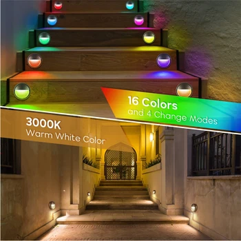 Alçak Gerilim LED güverte ışığı 6W RGB Sıcak Beyaz Açık Peyzaj Aydınlatma Adım Merdiven Bahçe Sonrası Korkuluk Çit Duvar 12-24V