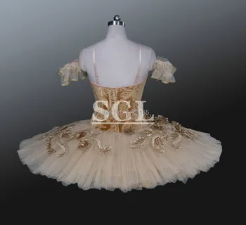 Kadife Organları Bej Renk Yetişkin Profesyonel Tutu Etekler Bale Performansları Gösterisi Prenses Balerin dans kostümü AT1150
