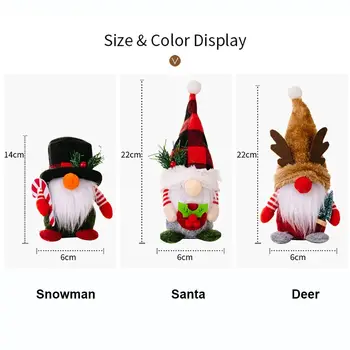 Hediye Parti Malzemeleri Festivali Süsler Yeni Yıl Santa Kardan Adam Geyik Meçhul Cüceler Peluş Noel Elf Noel Gnome Bebek
