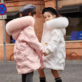 Noctilucent Çocuklar Kız Kış Aşağı Ceketler 8 10 yıl Sıcak Kalınlaşmak Moda Ceket 2002 Yeni