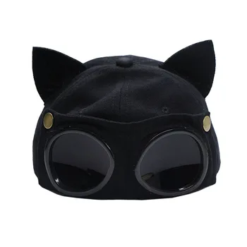 Yeni Kedi Aviator Şapka Yaz Kişilik Gözlük Kediler beyzbol şapkası Kadın Unisex Güneş Gözlüğü Kap Erkek Kap Beyzbol Şapkası Erkek Kap