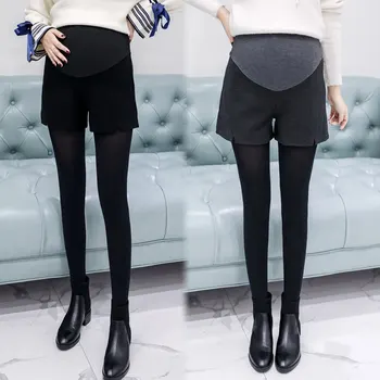 Hamile kadınlar pantolon sonbahar ve kış şort Kore versiyonu vahşi çizmeler pantolon hamile kadınlar yün yüksek bel hamile wom