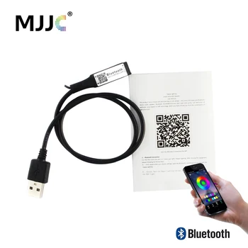 MJJC Bluetooth LED denetleyici RGB 5V 12V 24V LED şerit ışık kablosuz bluetooth denetleyicisi Android IOS App müzik USB denetleyicisi