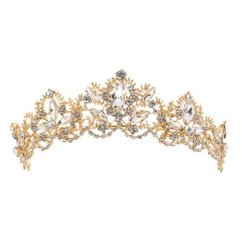 Lüks kristal gelin saç aksesuarları düğün headpieces rhinestone düğün tiara bantlar kadınlar taçlar Pageant