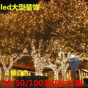 50 m 400 Led 100 m 600 Led 800 Led LED uzun dize ışık düğün parti noel ağacı bahçe dış dekorasyon AC 220 v AB tak